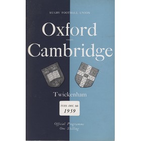 OXFORD V CAMBRIDGE 1959 RUGBY PROGRAMME