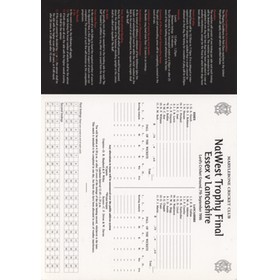 ESSEX V LANCASHIRE 1996 NATWEST FINAL CRICKET SCORECARD