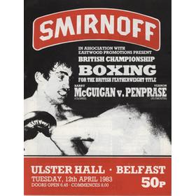 BARRY MCGUIGAN V VERNON PENPRASE 1983 BOXING PROGRAMME