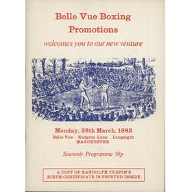 EDDIE SMITH V MICK MORRIS (MANCHESTER) 1983 BOXING PROGRAMME