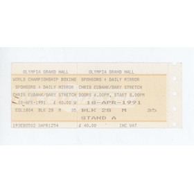 CHRIS EUBANK V GARY STRETCH 1991 BOXING TICKET