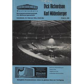 DICK RICHARDSON V KARL MILDENBERGER 1962 BOXING PROGRAMME
