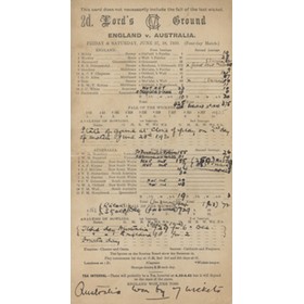 ENGLAND V AUSTRALIA 1930 (LORD