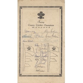 SURREY 1958 CRICKET AUTOGRAPHS (COUNTY CHAMPIONS)