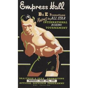 EMPRESS HALL BOXING PROGRAMMES (B & E PROMOTIONS) 1949-1950 SEASON