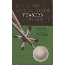 BILLIARDS AND SNOOKER EXPLAINED 1955-1956