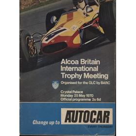 ALCOA BRITAIN INTERNATIONAL TROPHY MEETING 1970 MOTOR RACING PROGRAMME
