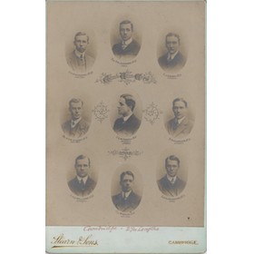 CAMBRIDGE UNIVERSITY CREW 1908 CABINET PHOTOGRAPH
