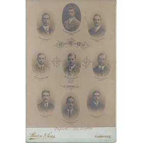 CAMBRIDGE UNIVERSITY CREW 1909 CABINET PHOTOGRAPH