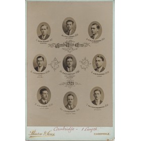 CAMBRIDGE UNIVERSITY CREW 1921 CABINET PHOTOGRAPH
