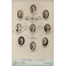 CAMBRIDGE UNIVERSITY CREW 1922 CABINET PHOTOGRAPH