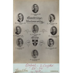 CAMBRIDGE UNIVERSITY CREW 1938 CABINET PHOTOGRAPH
