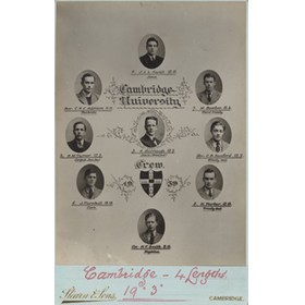 CAMBRIDGE UNIVERSITY CREW 1939 CABINET PHOTOGRAPH