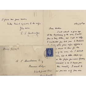EVELYN METCALFE (QUEENSLAND) 1940 CRICKET LETTER TO ARCHIE MACLAREN