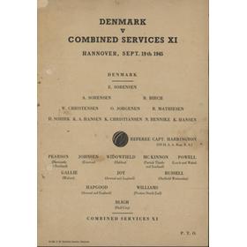 DENMARK V COMBINED SERVICES XI 1945 (HANOVER) FOOTBALL PROGRAMME