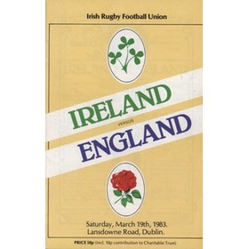 IRELAND V ENGLAND 1983 RUGBY UNION PROGRAMME