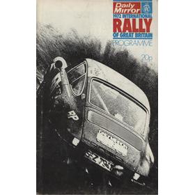 INTERNATIONAL RALLY OF GREAT BRITAIN 1972 PROGRAMME