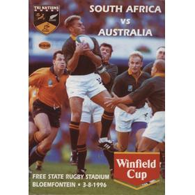 SOUTH AFRICA V AUSTRALIA (WINFIELD CUP) 1996 RUGBY UNION PROGRAMME