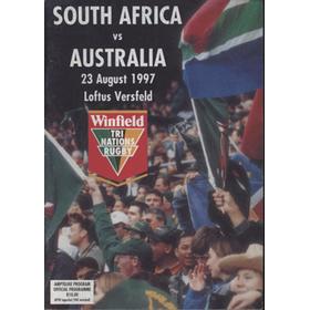 SOUTH AFRICA V AUSTRALIA (WINFIELD CUP) 1997 RUGBY UNION PROGRAMME