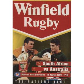SOUTH AFRICA V AUSTRALIA (WINFIELD CUP) 1999 RUGBY UNION PROGRAMME