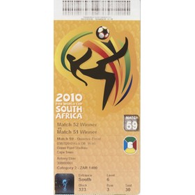 ARGENTINA V GERMANY 2010 (WORLD CUP) FOOTBALL TICKET