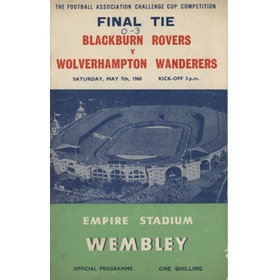 BLACKBURN ROVERS V WOLVERHAMPTON WANDERERS 1960 (F.A. CUP FINAL) FOOTBALL PROGRAMME