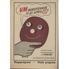 VM BORDTENNIS 1967  (WORLD TABLE TENNIS CHAMPIONSHIPS 1967) SOUVENIR PROGRAMME