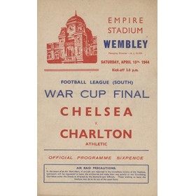 CHELSEA V CHARLTON ATHLETIC 1944 (WARTIME CUP FINAL) FOOTBALL PROGRAMME