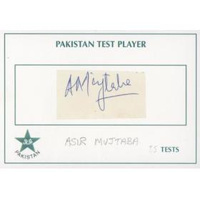 ASIR MUJTABA (PAKISTAN) CRICKET AUTOGRAPH