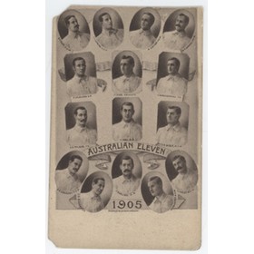 AUSTRALIAN CRICKET TEAM 1905 POSTCARD