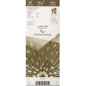 LONDON 2012 OLYMPICS CLOSING CEREMONY TICKET