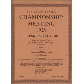 WIMBLEDON CHAMPIONSHIPS 1929 TENNIS PROGRAMME