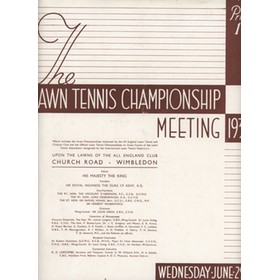 WIMBLEDON CHAMPIONSHIPS 1938 TENNIS PROGRAMME