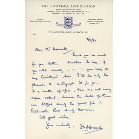 F.N.S. CREEK (CORINTHIANS) 1963 FOOTBALL LETTER