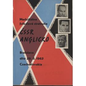CZECHOSLOVAKIA V ENGLAND 1963 FOOTBALL PROGRAMME