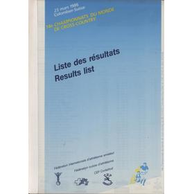 14E CHAMPIONNATS DU MONDE DE CROSS-COUNTRY - LISTE DES RESULTATS (WORLD CROSS COUNTRY CHAMPIONSHIPS 1986)