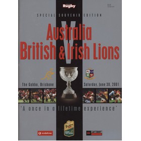 AUSTRALIA V BRITISH ISLES 2001 (1ST TEST) RUGBY PROGRAMME