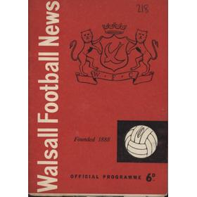 WALSALL V ROCHDALE 1959-60 FOOTBALL PROGRAMME