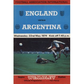 ENGLAND V ARGENTINA 1974 FOOTBALL PROGRAMME