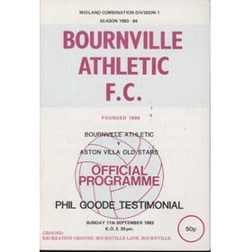 BOURNVILLE ATHLETIC V ASTON VILLA OLD STARS (CHARITY MATCH) 1983 FOOTBALL PROGRAMME