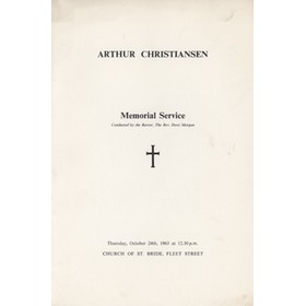 ARTHUR CHRISTIANSEN (JOURNALIST) 1963 ORDER OF THANKSGIVING