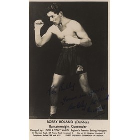 BOBBY BOLAND (DUNDEE) SIGNED BOXING PHOTOGRAPH