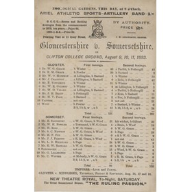 GLOUCESTERSHIRE V SOMERSET 1883 CRICKET SCORECARD (W.G.GRACE)
