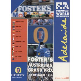 AUSTRALIAN GRAND PRIX 1993 MOTOR RACING PROGRAMME