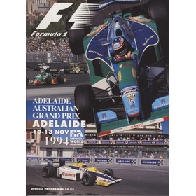AUSTRALIAN GRAND PRIX 1994 MOTOR RACING PROGRAMME
