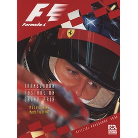 AUSTRALIAN GRAND PRIX 1996 MOTOR RACING PROGRAMME