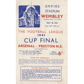 ARSENAL V PRESTON NORTH END 1941 (WARTIME CUP FINAL) FOOTBALL PROGRAMME