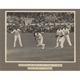BILL WOODFULL (AUSTRALIA) BATTING AT OLD TRAFFORD 1930 CRICKET PHOTOGRAPH
