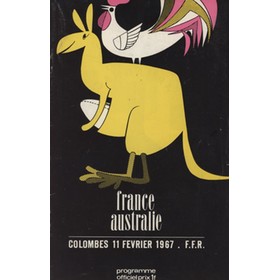 FRANCE V AUSTRALIA 1967 RUGBY UNION PROGRAMME