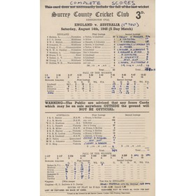 ENGLAND V AUSTRALIA 1948 (BRADMAN